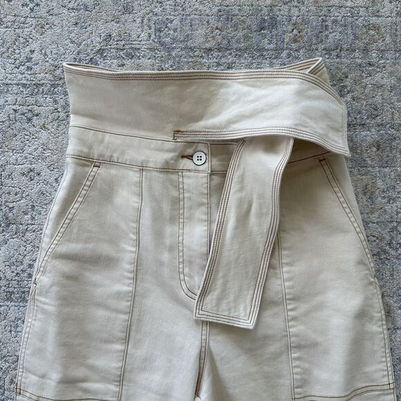 Ulla Johnson Storm Tie Waist Tapered Jeans in Color Blanc Size 4 MSRP $395 - Picture 8 of 11